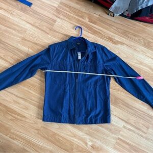 Men’s New Express Vintage Zip-Up Jacket Shirt - Sz L - Blue